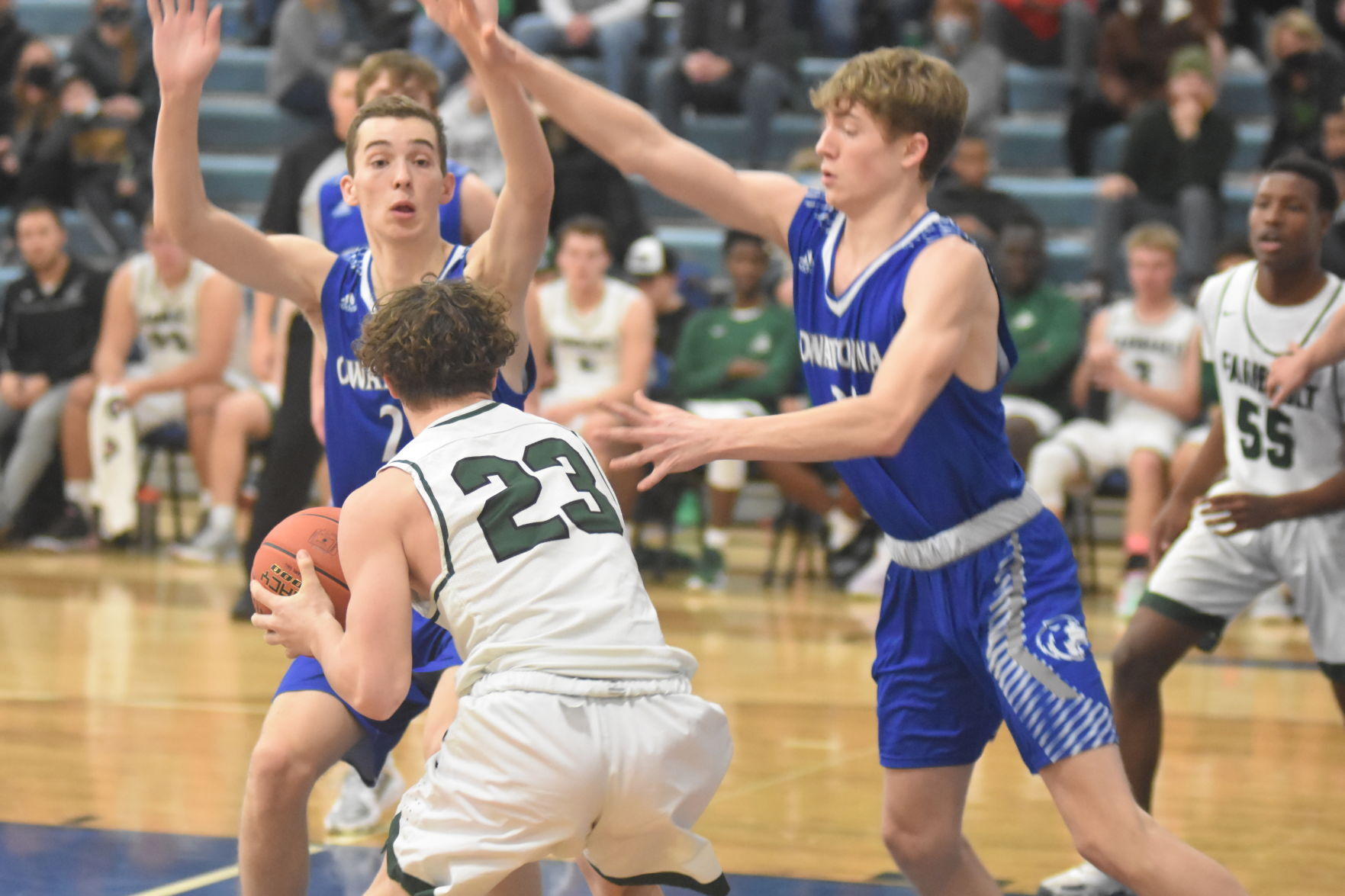 (Owatonna Boys Basketball) Helget and Kubicek